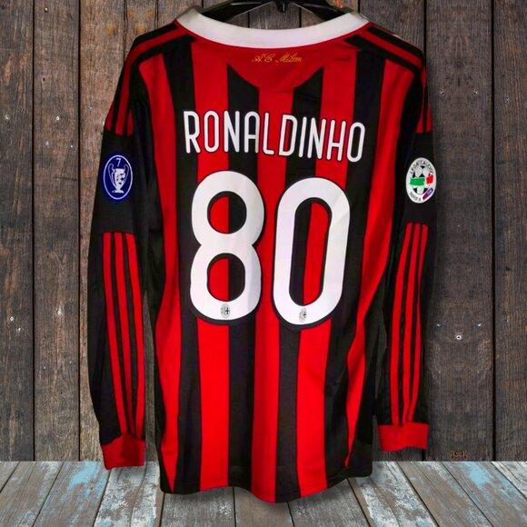 Inspired AC Milan 2009-2010 - Ronaldinho #80 Jersey Retro Football - Picture 2 of 5